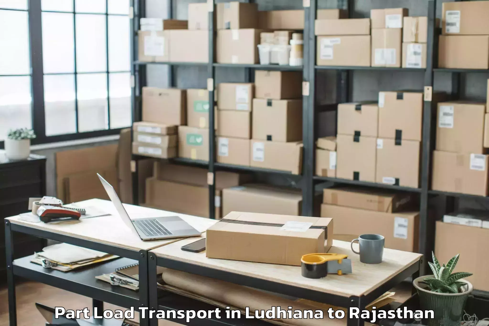 Expert Ludhiana to Udaipur Airport Udr Part Load Transport